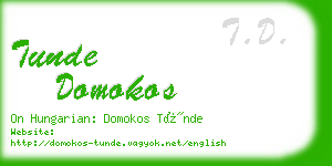 tunde domokos business card